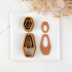 Hexagon Jump Ring Set Elegant Window Boho Organic Trending Polymer Clay Cutter Fringe Clay Cutter Polymer Clay Stacker Cutters clay
