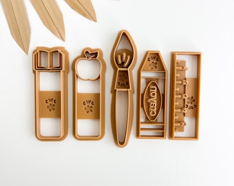 Back to School Bookmark Bundle Polymer Clay Bookmark Cutter Back to School Clay Bookmark Cutter Polymer Clay Tools Trending Clay Tools