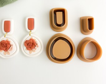 Rowyn Bezel & Gem Clay Cutter Embossed Organic Imprint Shape Clay Cutter Polymer Clay Stacker Cutters Polymer clay supplies