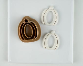 Open Pumpkin Polymer Clay Fall Autumn Earring Cutter 32 × 28mm