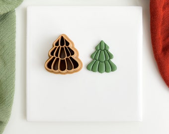 Scalloped Christmas Tree Christmas Polymer Clay Cutters Holiday Christmas Clay Cutters Embossed Trending Polymer Clay Cutters