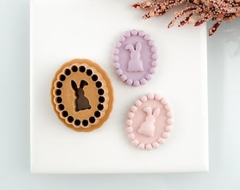 Bunny Circles Spring Easter Trending Polymer Clay Cutter