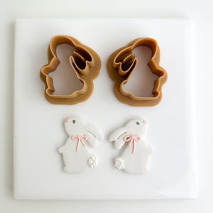 Bunny Silhouette With Mirrored Easter Organic Clay Cutter Trending Organic Popular Clay Cutter Polymer Clay Cutters Faith Polymer clay
