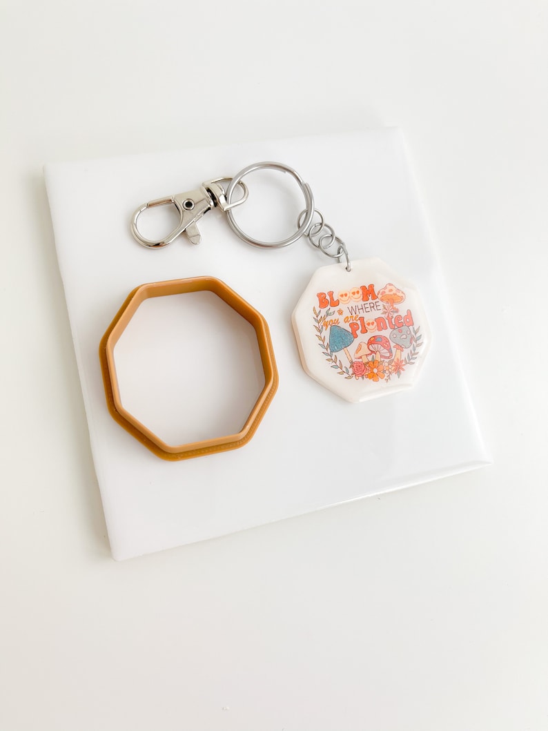 Octagon Keychain Polymer Clay Cutter Clay Bookmark Cutter Polymer Clay ...