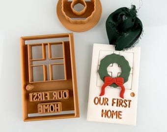Door & Wreath Christmas Ornament Polymer Clay Cutter