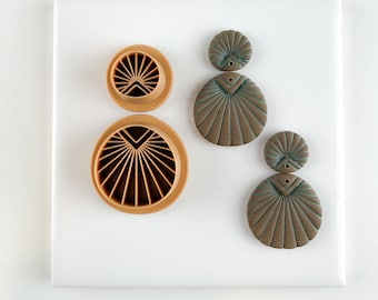 Anise Boho Lines Polymer Clay Cutter Set: Modern Geometric Spring Summer Tools