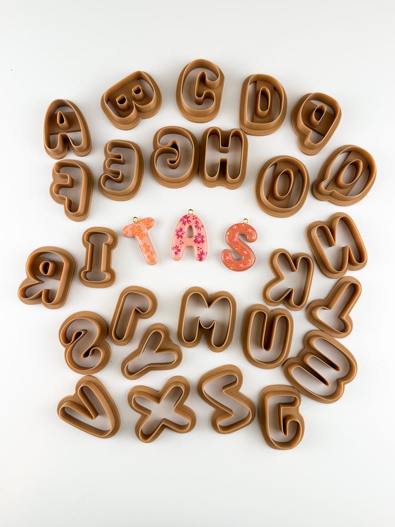 Alphabet Key Chain Bag Tag Letter Cutters Polymer Clay 1.5