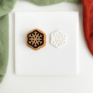 Embossed Snowflake Christmas Polymer Clay Cutters Holiday Christmas Clay Cutters Embossed Trending Polymer Clay Cutters
