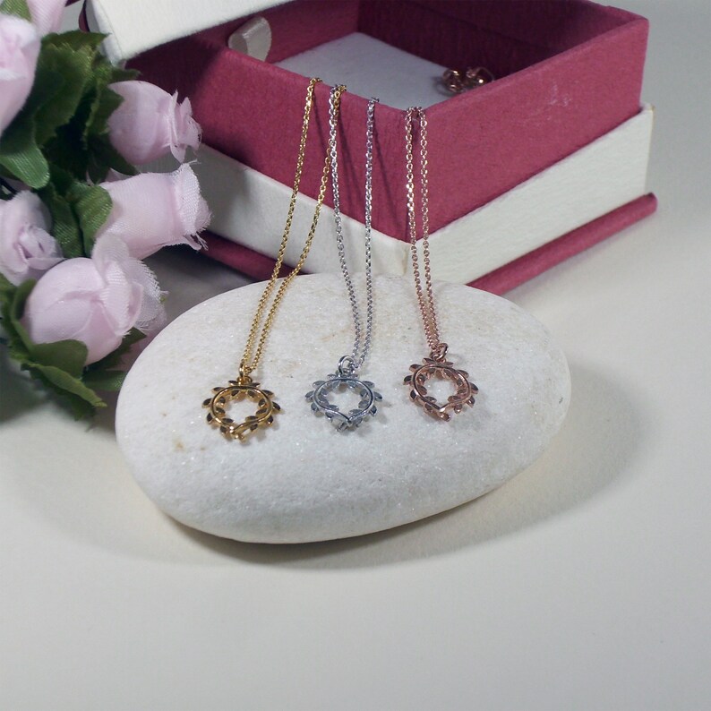 Olive Branch Necklace Greek Gold Leaf Olive Branch Charm Etsy