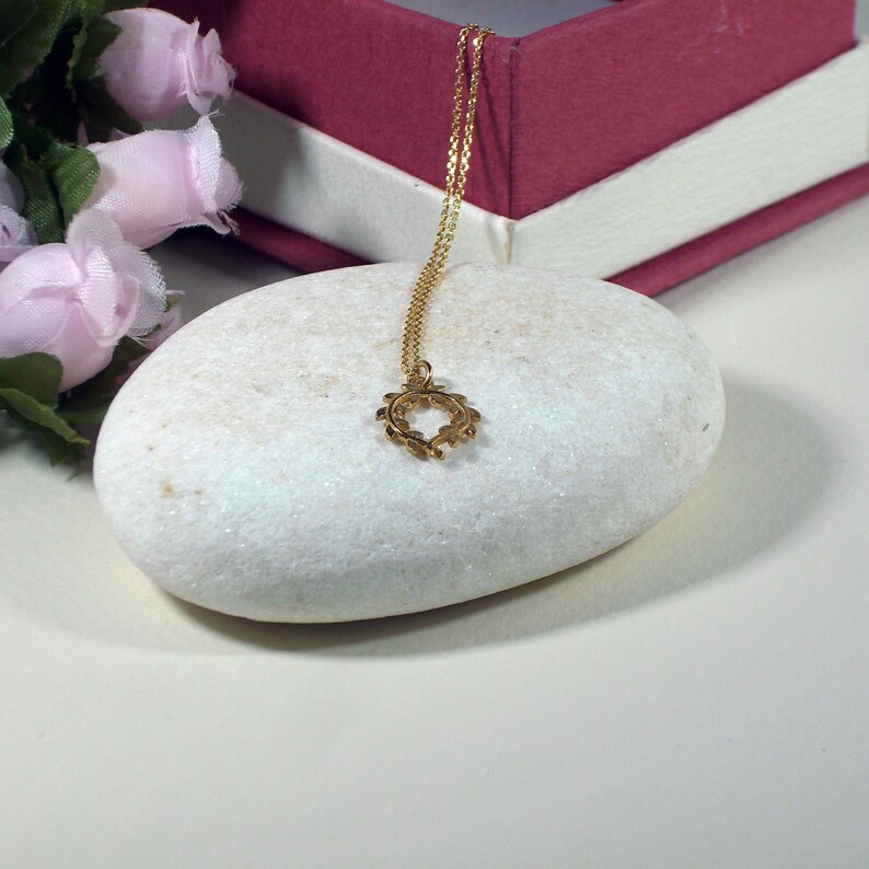 Olive Branch Necklace Greek Gold Leaf Olive Branch Charm Etsy