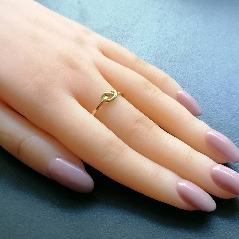 Knot Ring Gold Thin Round Simple, Stacking Band, Midi Ring Love, Knot Ring Gold Thin Round Simple, Stacking Band, Midi Ring Love,
