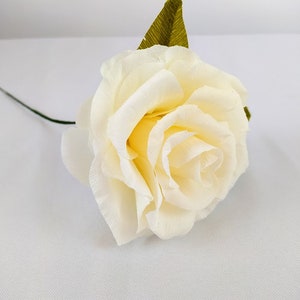 Handmade Paper Flowers | Paper Roses | 1st Anniversary Wedding Gift | Realistic Paper Flowers | Wedding Cake Flowers | Cream Rose | Eco