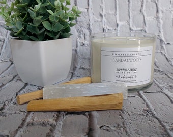 Sandalwood Candle • 15oz Essential Oil, Warm Wood Scent