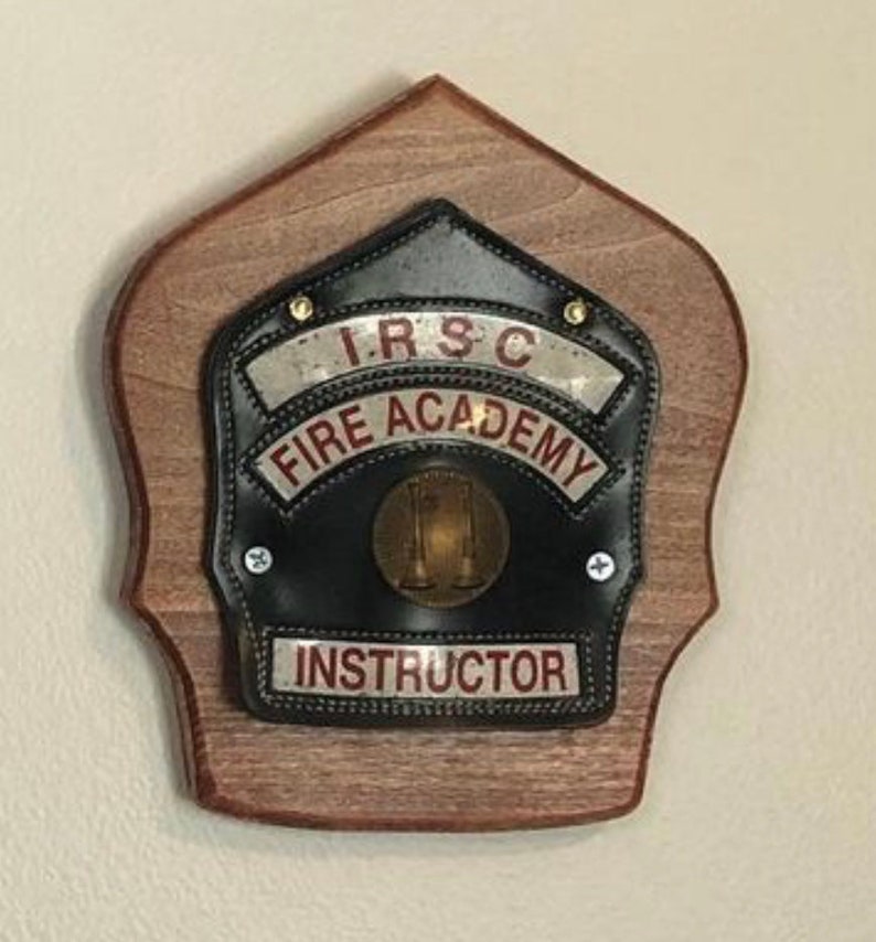 Wood Firefighter Helmet Shield Plaque Etsy