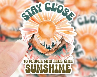 Sunshine Quote Sticker: Boho Mountain Laptop Decal