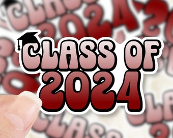 Class of 2024 sticker, Senior 2024 Sticker, senior sticker, graduation sticker, Die cut sticker, Water bottle sticker, Back to school, retro