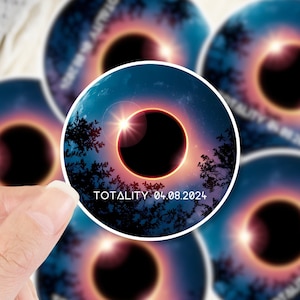 Total Solar Eclipse 2024 Sticker, Path Of Totality Souvenir, April 8 2024, add your state, water bottle, laptop, journal, astronomy gift