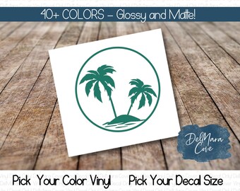 Palm Tree decal, Beach decal sticker, Palm Tree Vinyl Sticker, Tropical Sticker, Tropical Decal, Car Decal, Laptop Decal, Tumbler Decal