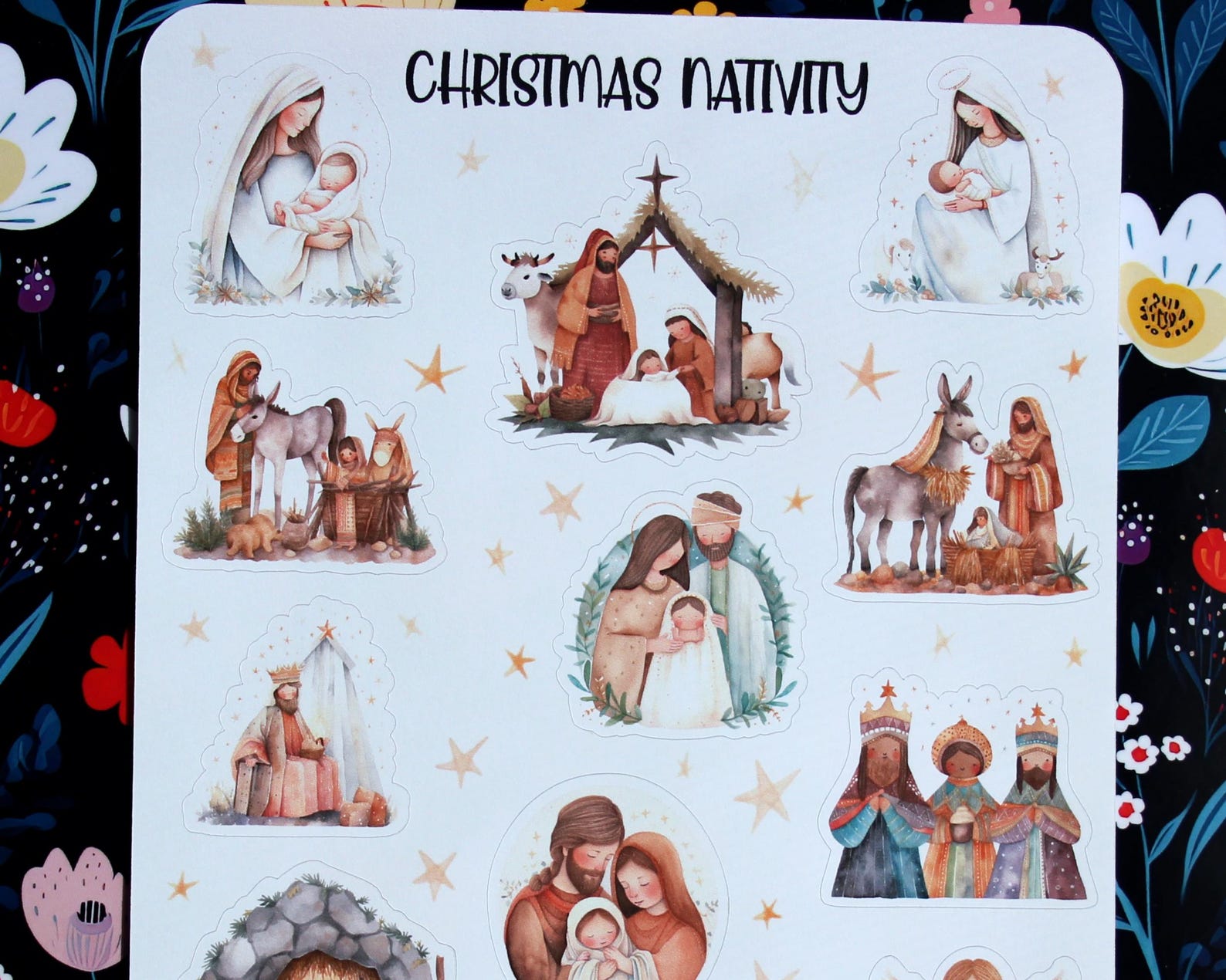 Christmas Nativity Sticker Sheet, Christian Sticker Sheets, Jesus ...