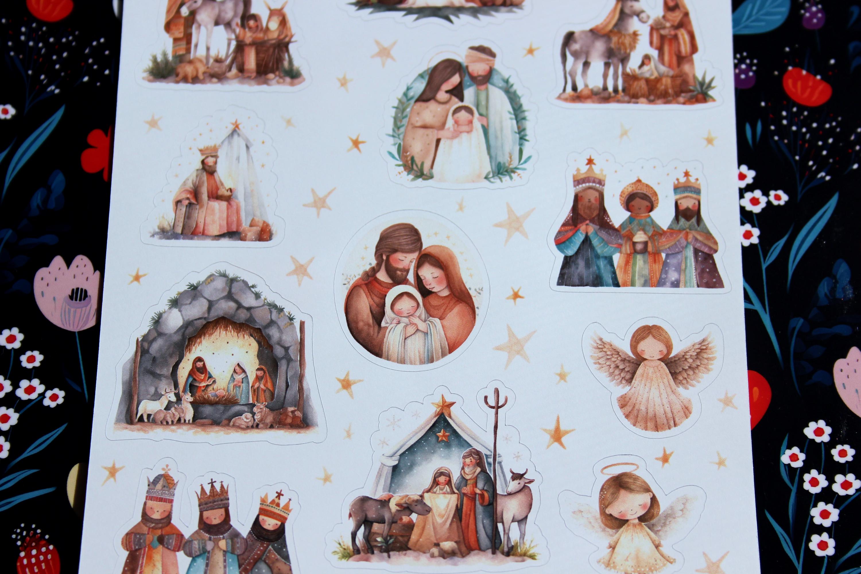 Christmas Nativity Sticker Sheet, Christian Sticker Sheets, Jesus ...