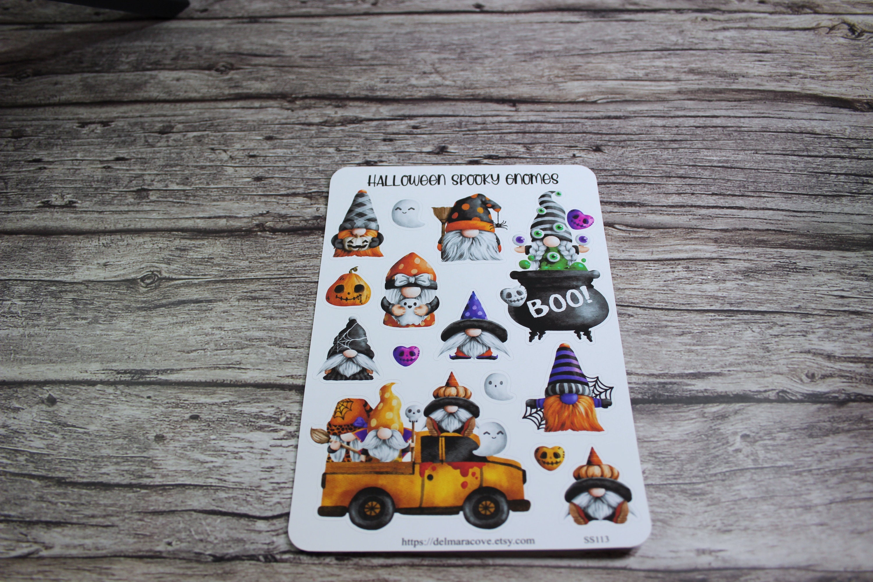 Halloween Spooky Gnomes Sticker Sheet, Cute Halloween, Gnome Stickers ...