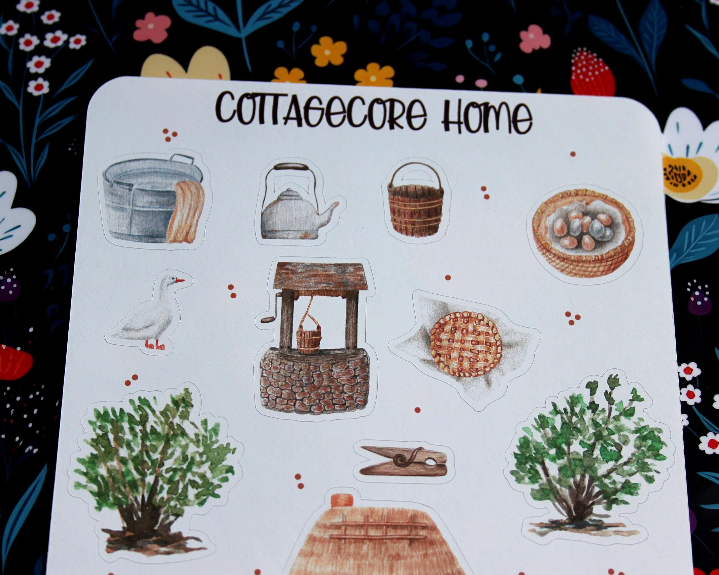 Cottagecore Home Sticker Sheet, Home Stickers, Planner Stickers ...
