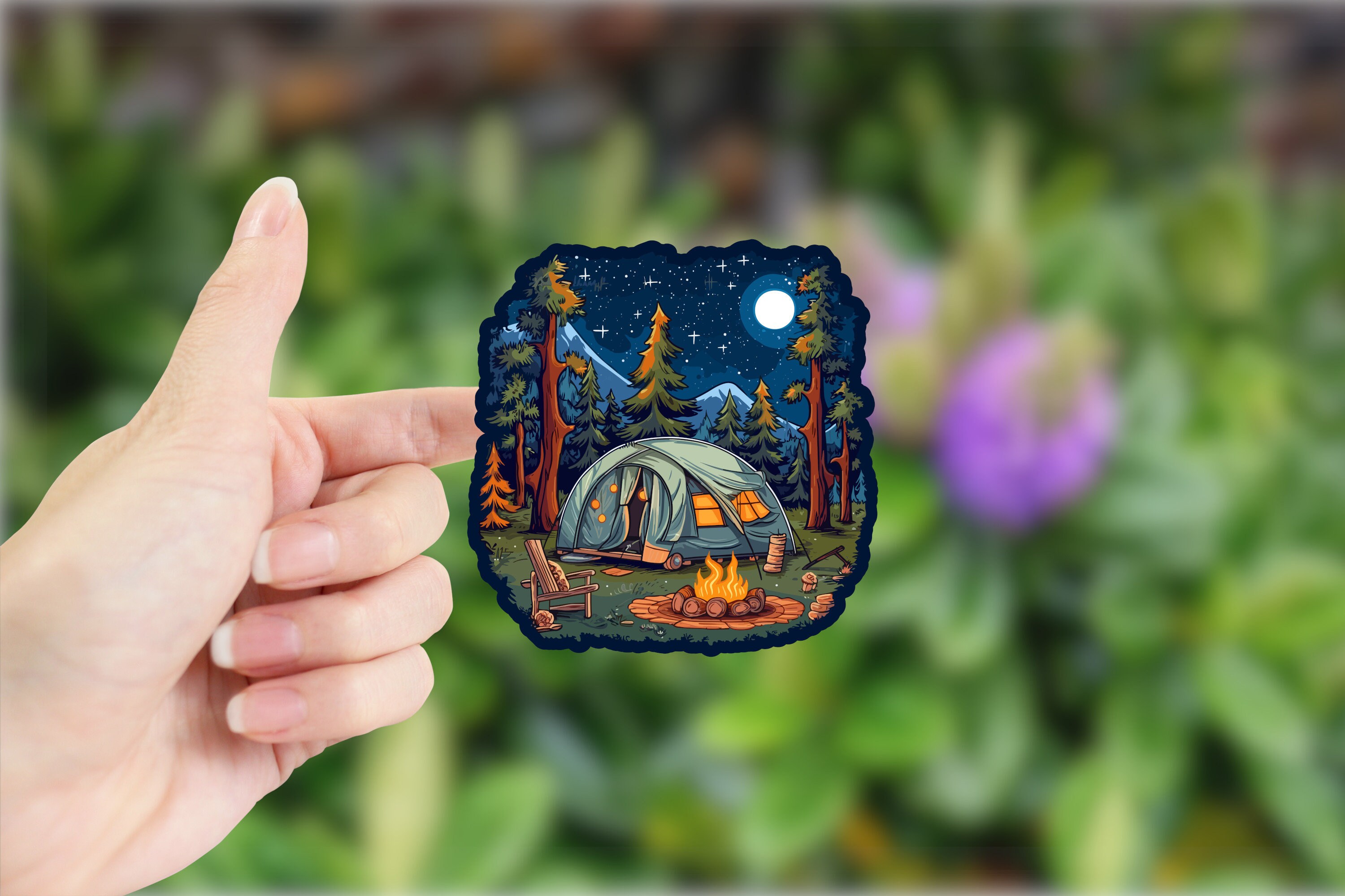 Camping Sticker, Camping Vinyl Sticker, Adventure, Laptop Sticker ...