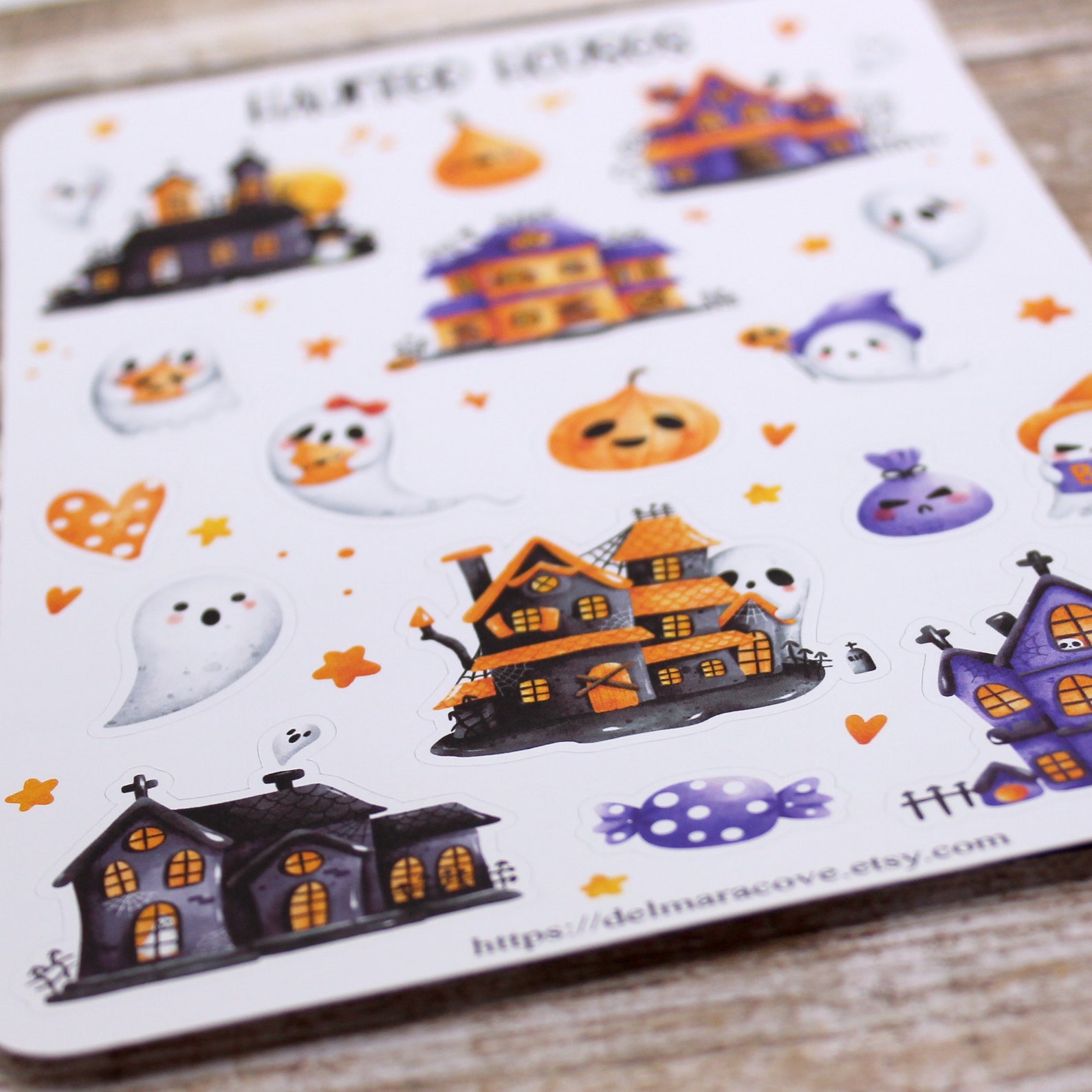 Haunted House Sticker Sheet, Haunted House and Ghost Stickers ...