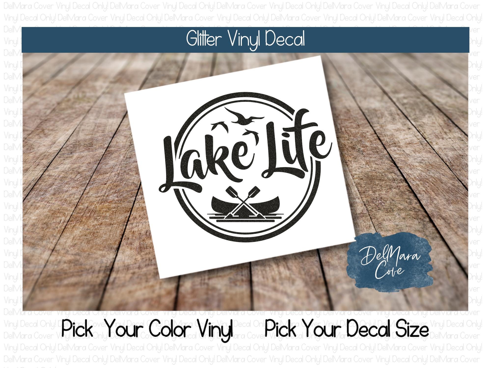 Lake Shape Sticker Lake Life Glitter Vinyl Decal, Lake Vinyl Decal, Fun Summer Vacation ...