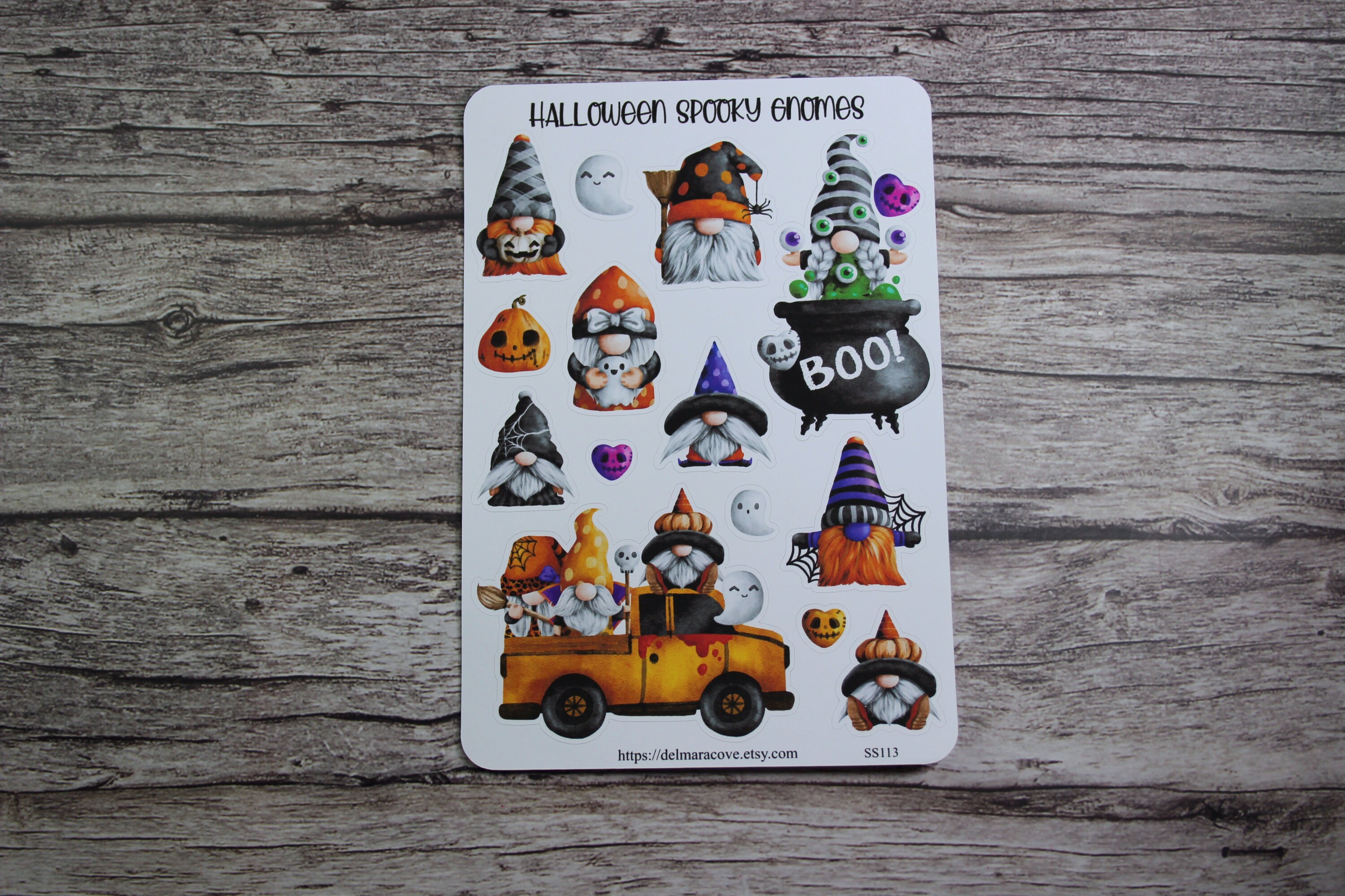 Halloween Spooky Gnomes Sticker Sheet, Cute Halloween, Gnome Stickers ...
