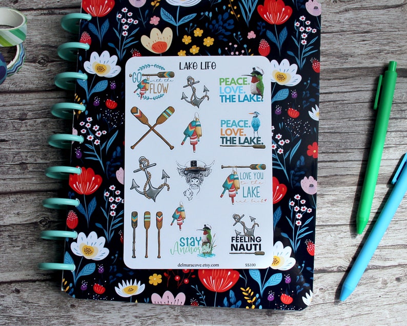 Lake Life Sticker Sheet, Lake Stickers, Summertime Stickers, Planner ...