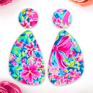 Bows and Flowers Teardrop Acrylic Earrings Blanks, Summer Earring Supplies, Acrylic DIY Handmade Jewelry Supplies