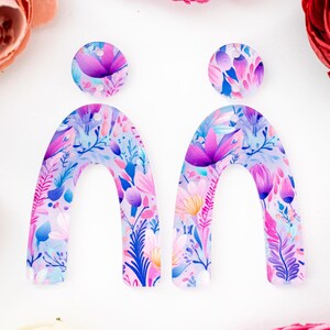Boho Flowers Arch Acrylic Earrings Blanks, Summer Pastel Floral Earring Supplies, Acrylic DIY Handmade Jewelry Supplies