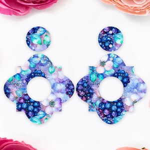 Berries & Flowers Geometric Acrylic Earrings Blanks, Earring Supplies, Acrylic DIY Handmade Jewelry Supplies