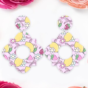 Coquette Fruits Geometric Acrylic Earrings Blanks, Earring Supplies, Acrylic DIY Handmade Jewelry Supplies