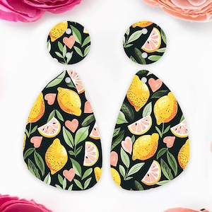 Lemon Teardrop Acrylic Earrings Blanks, Handmade Jewelry Supplies, DIY Earrings, Earring Components, Earring Findings