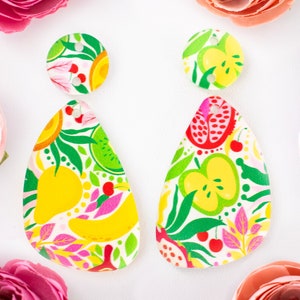 Fruit Teardrop Acrylic Earrings Blanks, Summer Earring Supplies, Acrylic DIY Handmade Jewelry Supplies