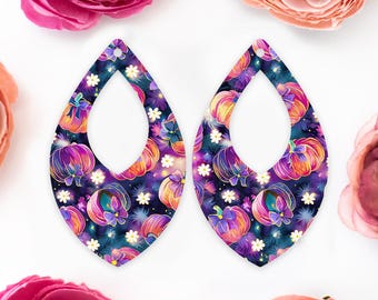 Dark Bow Pumpkins Diamond Teardrop Acrylic Earrings Blanks, Fall Earring Supplies, Acrylic DIY Handmade Jewelry Supplies