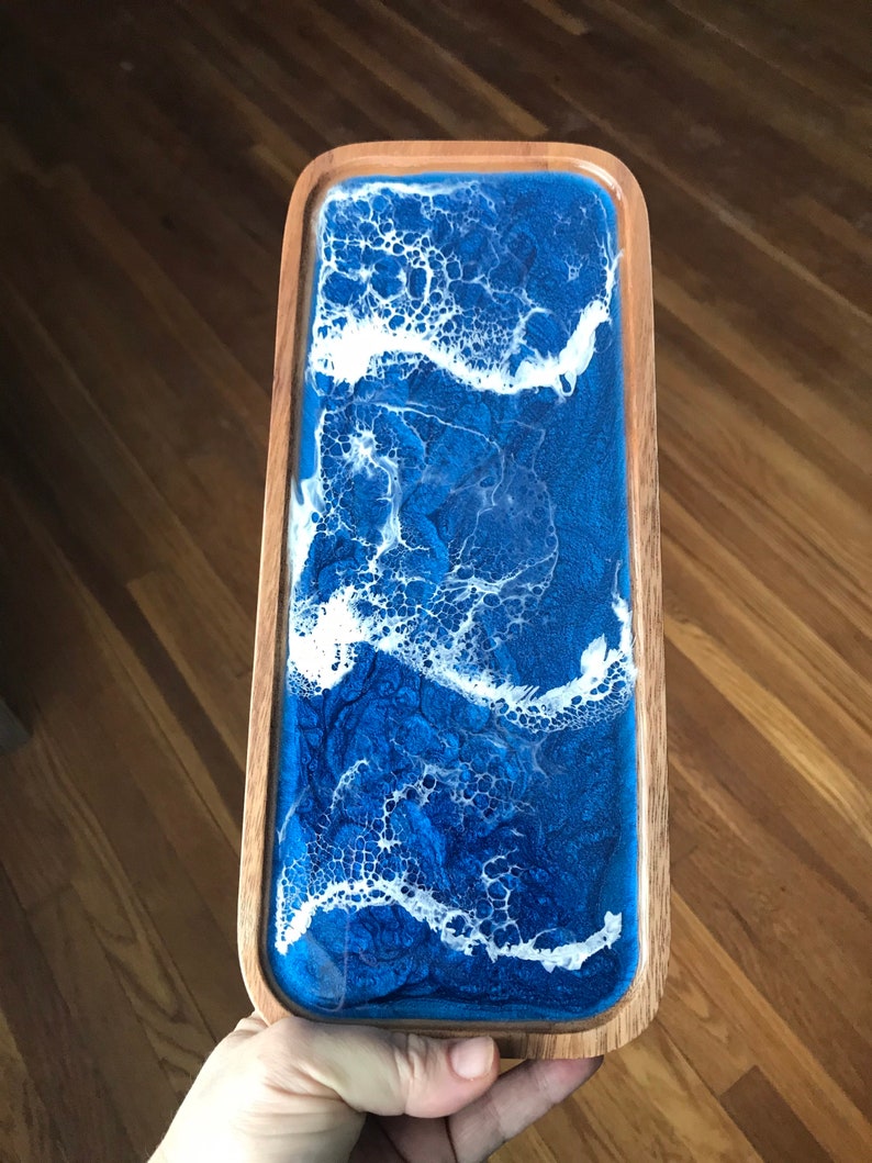 Jewelry Dish|Trinket Dish|Wood|Beach|Ocean|Resin Art|Tray|crystal display|crystal holder