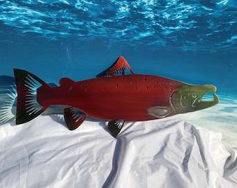 Salmon Metal Wall Art: Custom Fish Decor
