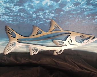 Snook metal wall art fish decor custom art work steel or aluminum
