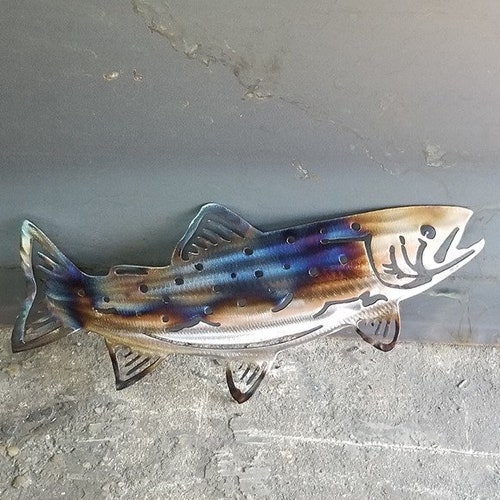 Trout Lake Trout Brown Trout Metal Wall Art Fish Decor Custom Etsy