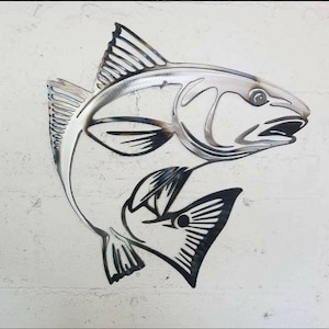 Red Fish metal art fish wall art metal decor  fishing trophies nautical gifts for him or her mom or dad