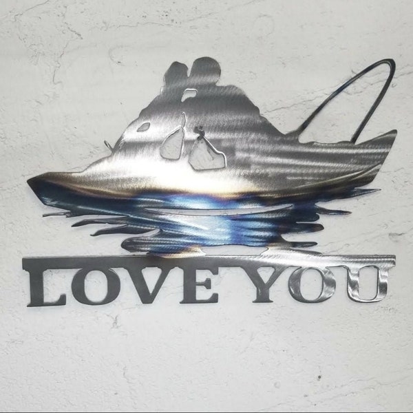 Angler Love metal art fish wall art metal decor  fishing trophies nautical gifts for him or her mom or dad