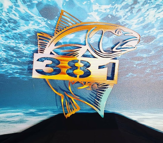 Redfish House Number Sign: Metal Nautical Wall Art - Etsy