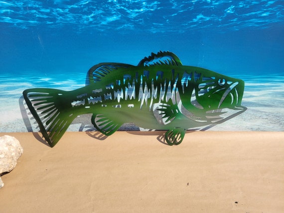Large Mouth Bass Fish Metal Wall Art Fish Decor Custom Art Work Steel or  Aluminum 