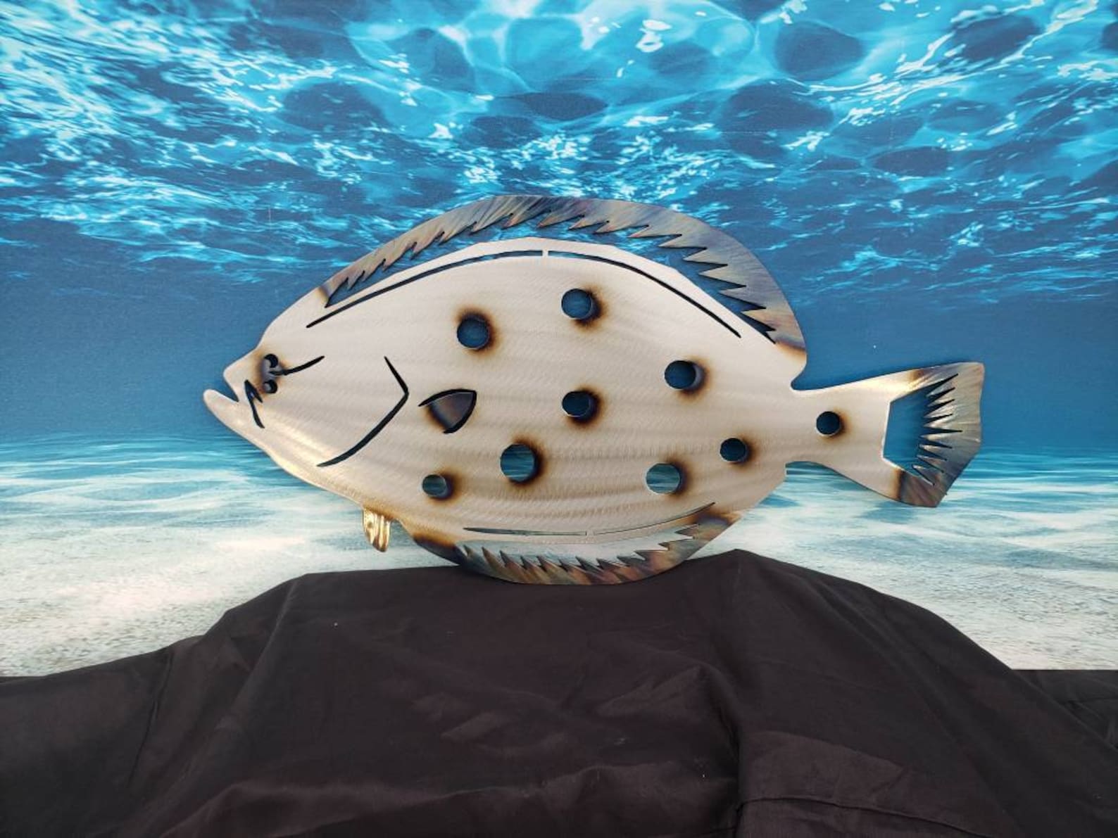 Fluke Flounder Halibut Fish Metal Wall Art Fish Decor Custom Etsy