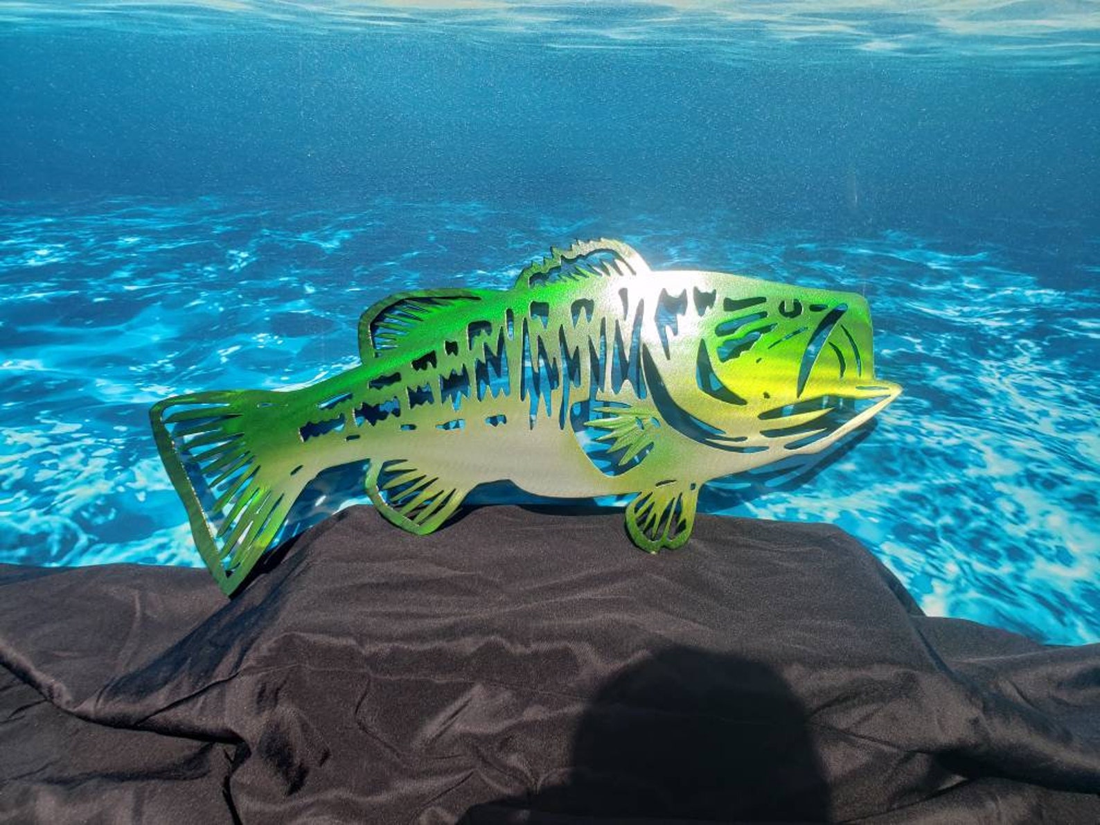 Metal art large mouth bass wall art Etsy