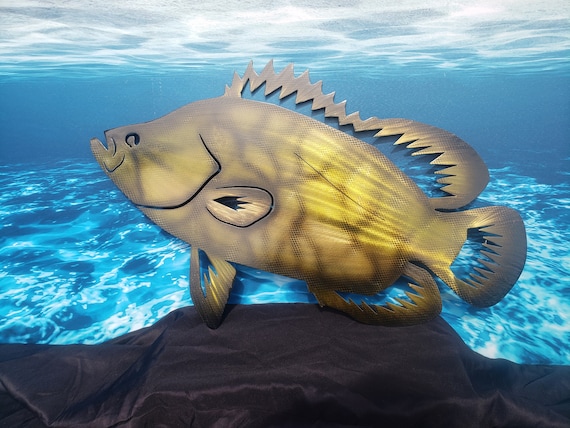 Triple Tail Tripletail Metal Wall Art Fish Decor Custom Art Work