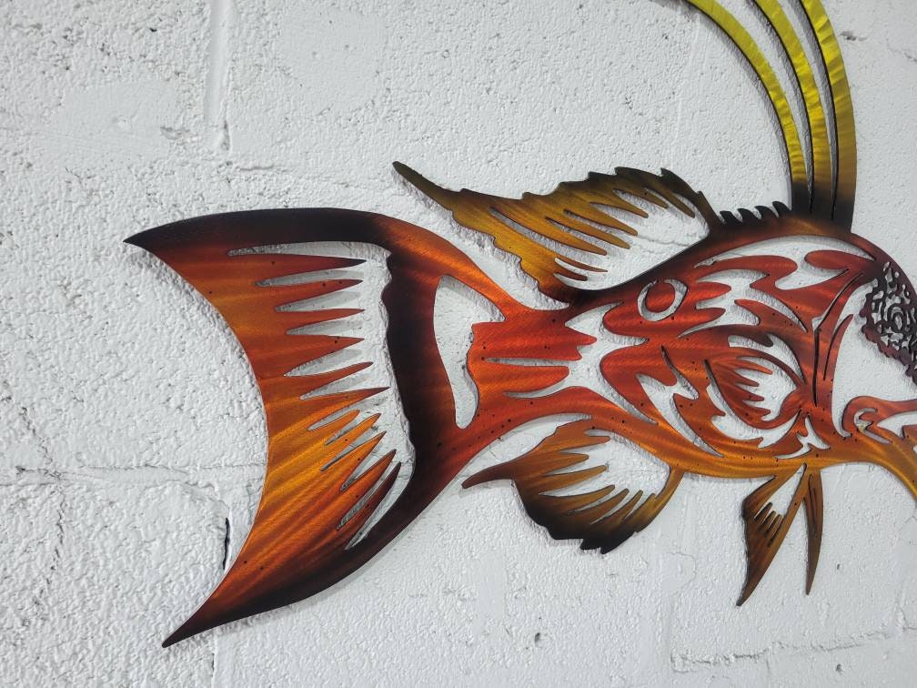 Hog Fish fish metal wall art fish decor custom art work steel Etsy